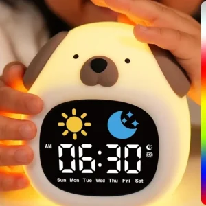 Réveil éducatif pour enfant en forme de chiot