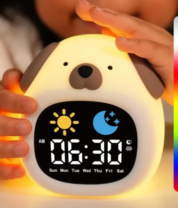 Réveil éducatif pour enfant en forme de chiot
